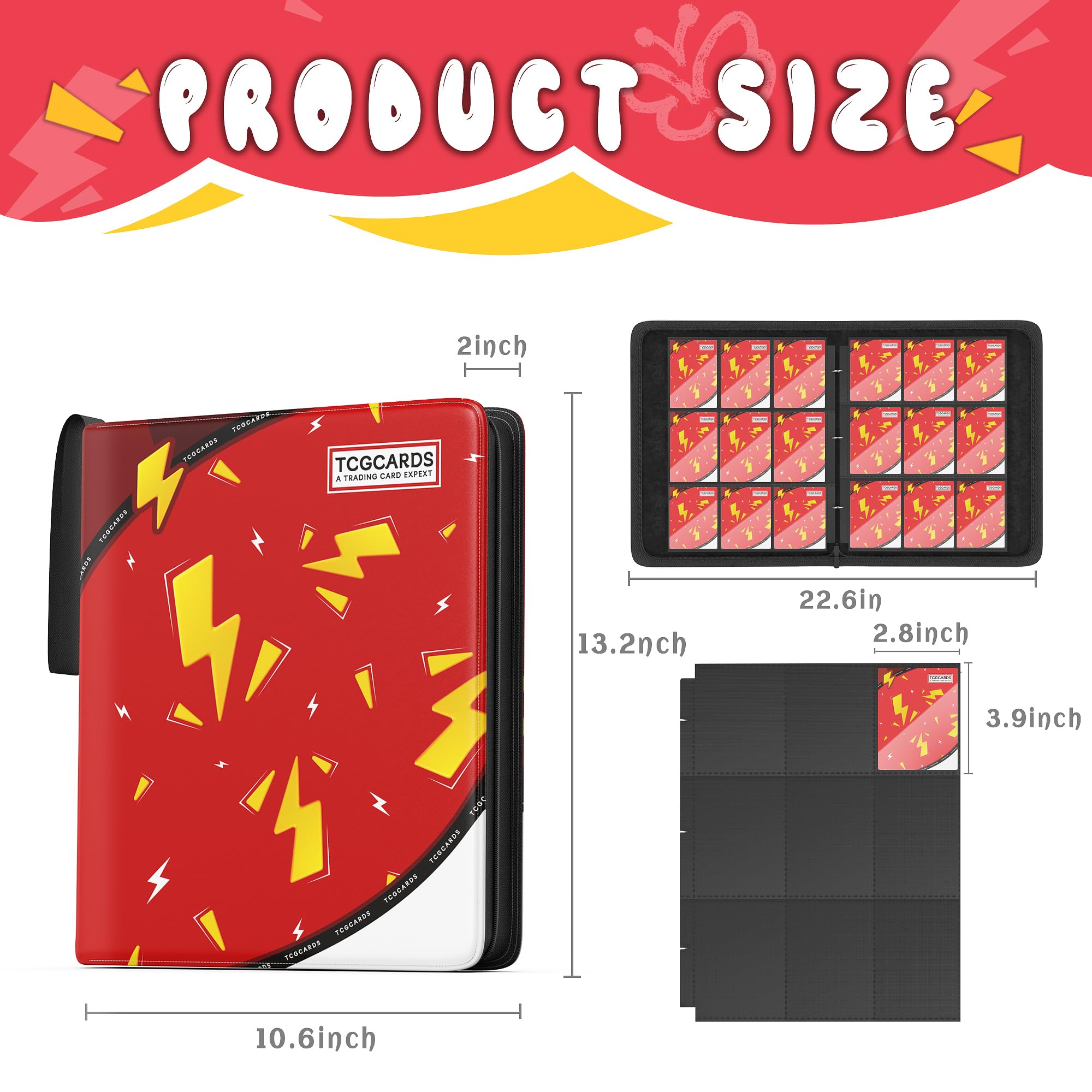 Inside view of Yifan binder with 50 removable sleeves for flexible organization.