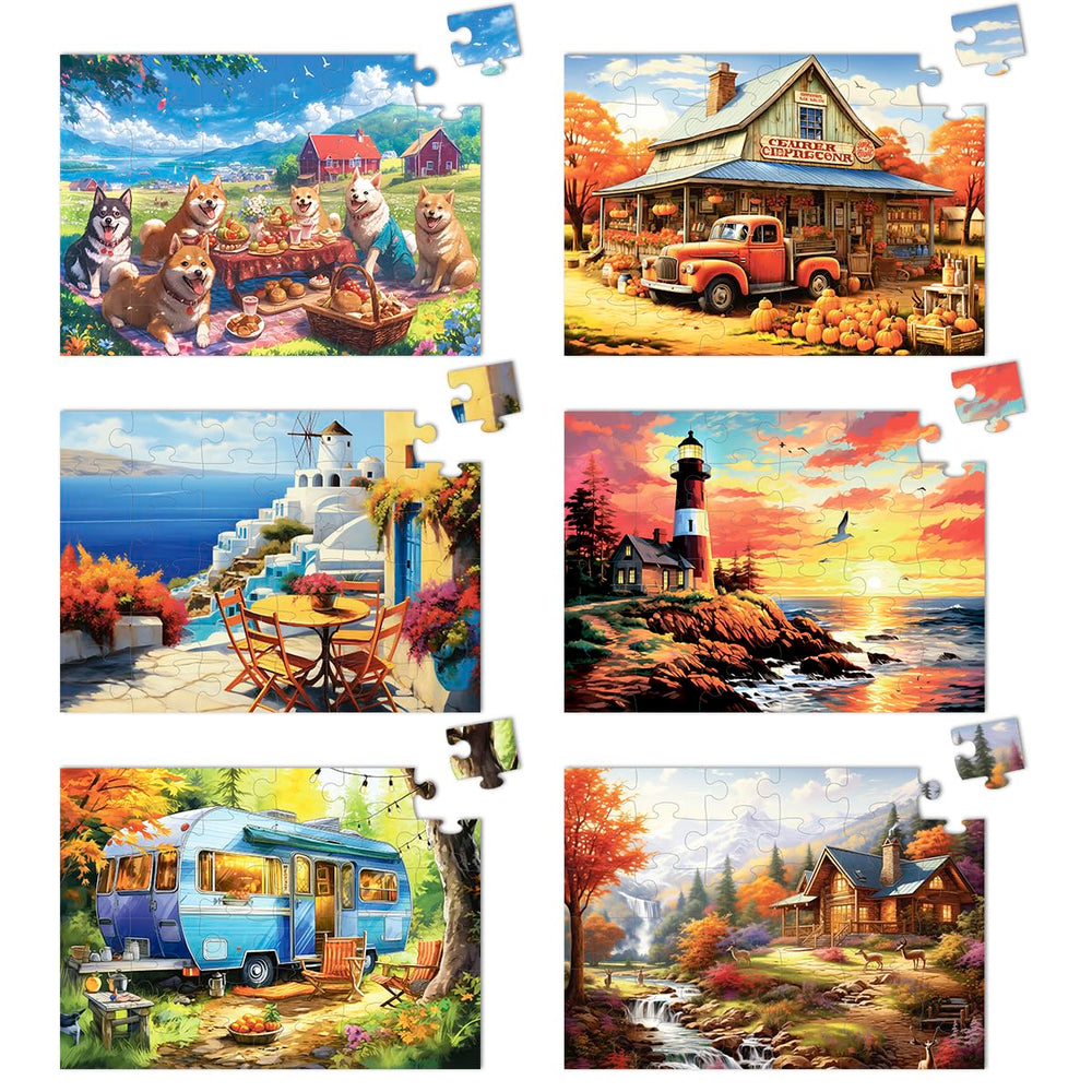 Yigney 6 pack senior puzzles with large pieces for easy handling.