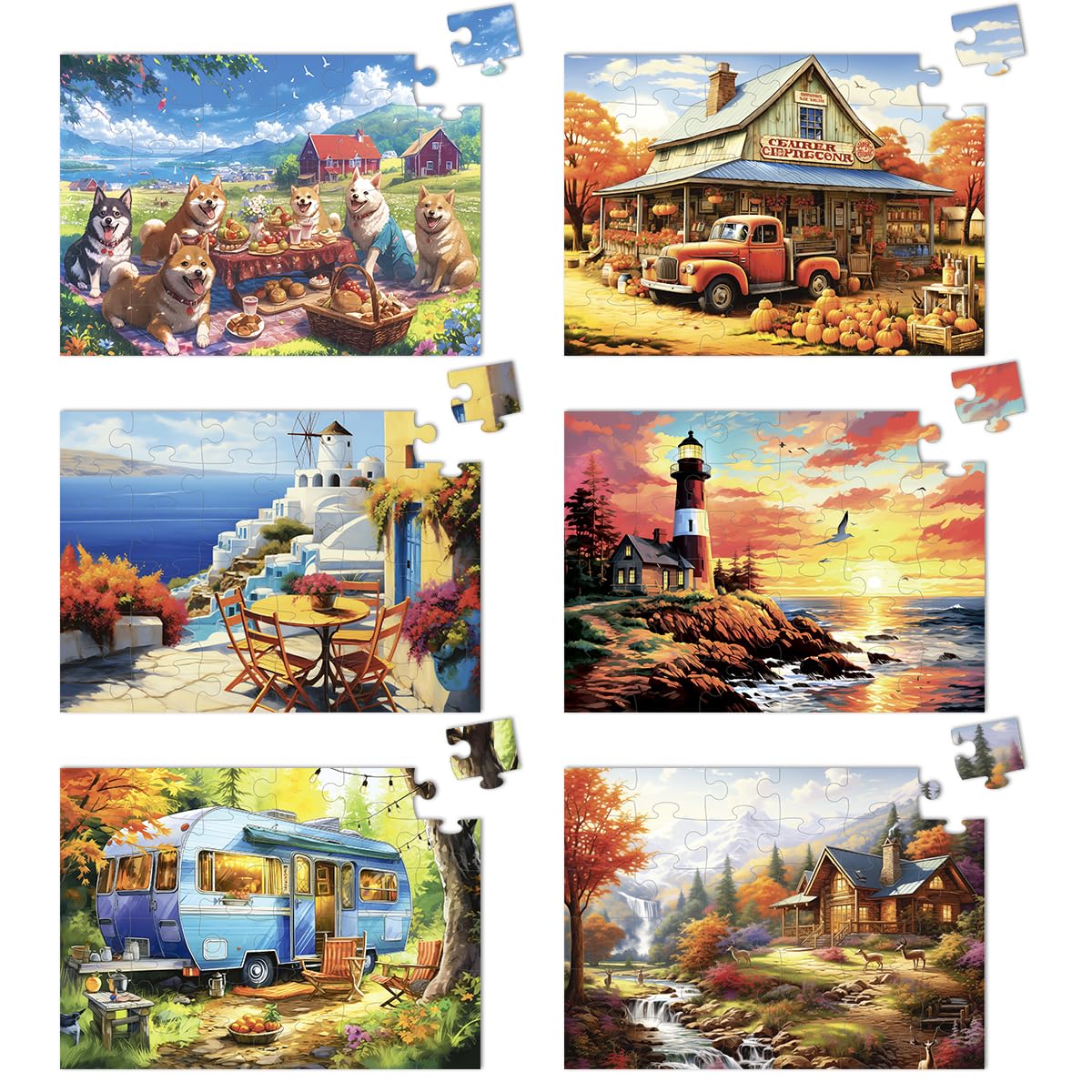 Yigney 6 pack senior puzzles with large pieces for easy handling.
