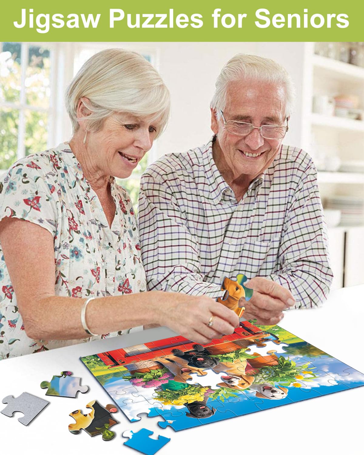 Yigney countryside-pattern puzzle offers calming scenery for reminiscence and patience.