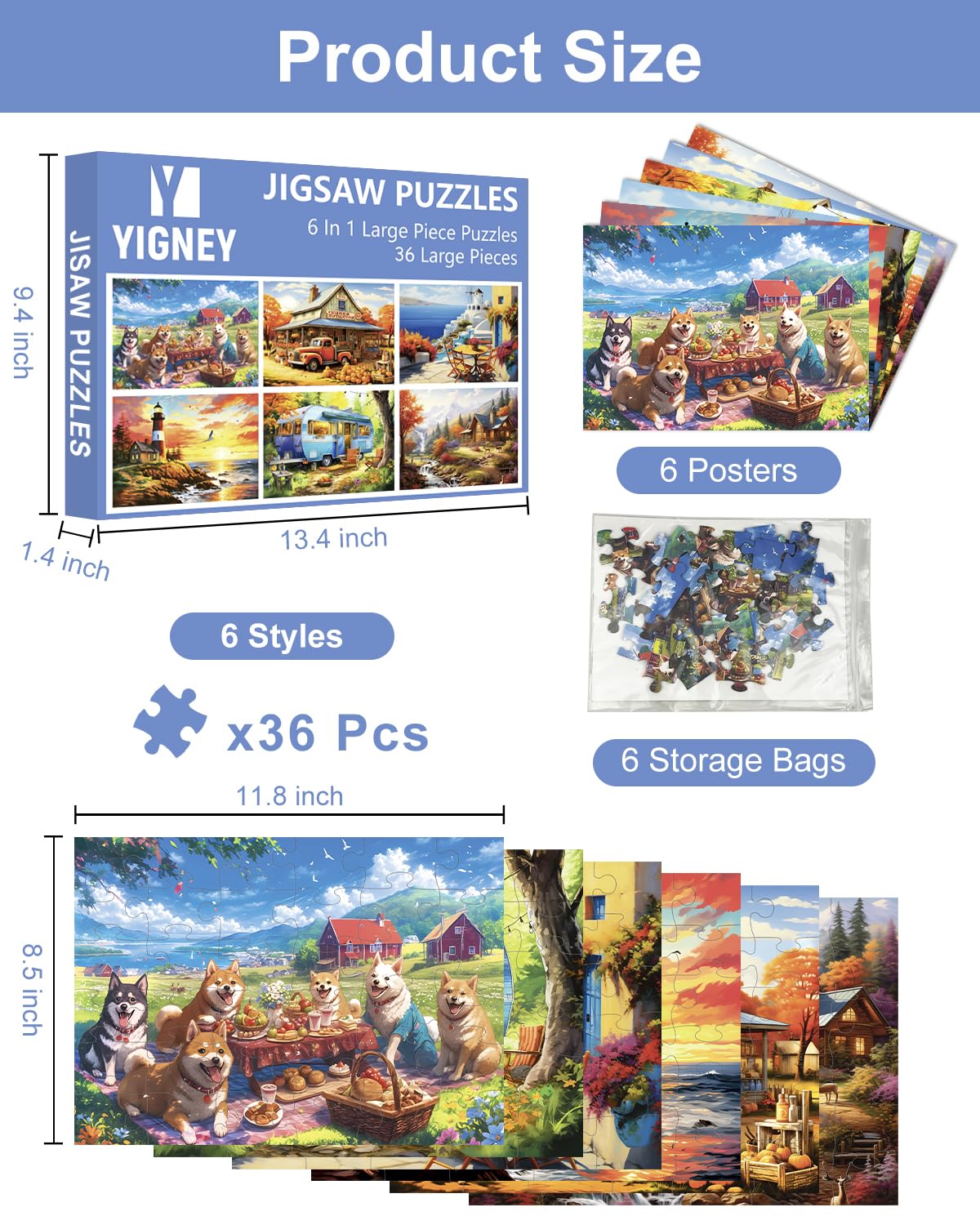 Yigney lighthouse pattern puzzle for seniors with clear visuals to boost focus.