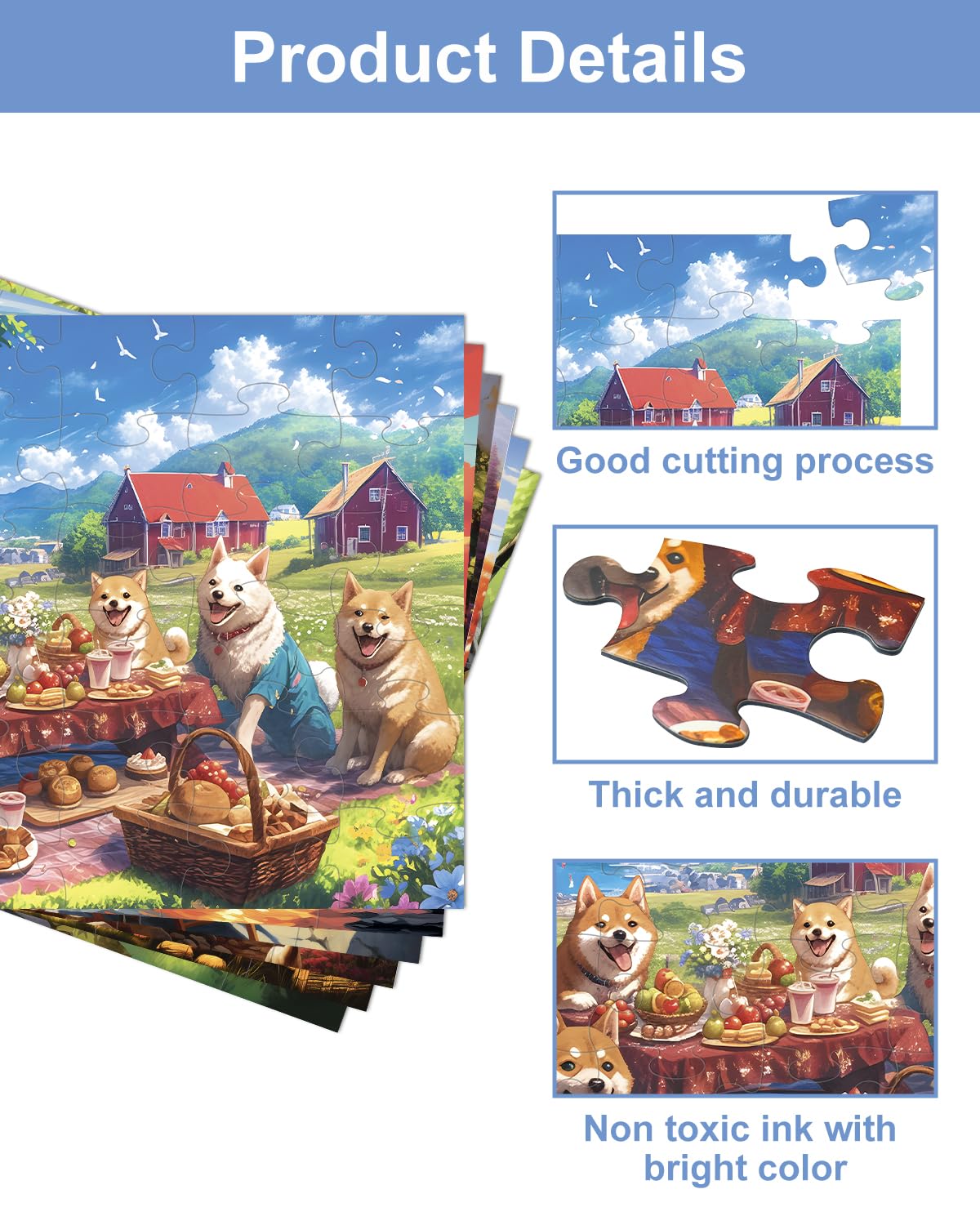 Yigney puzzles made from sturdy three layer cardboard for durability.