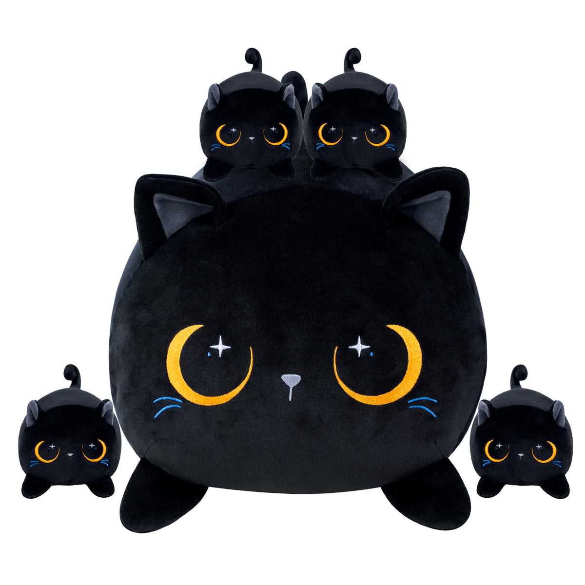 YIIQUWEN black cat family with kittens inside, inviting cuddles for kids and adults.