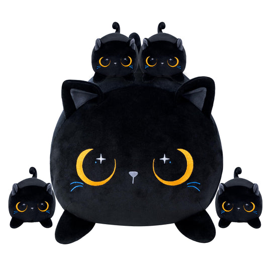 YIIQUWEN black cat family with kittens inside, inviting cuddles for kids and adults.