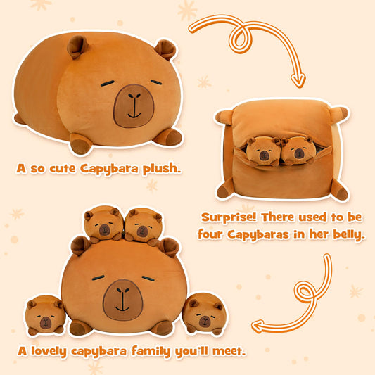 YIIQUWEN Capybara plush soft texture ideal for gentle hugs and bedtime comfort.