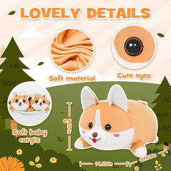YIIQUWEN Corgi Mommy with Puppies back view, soft and comforting for bedtime