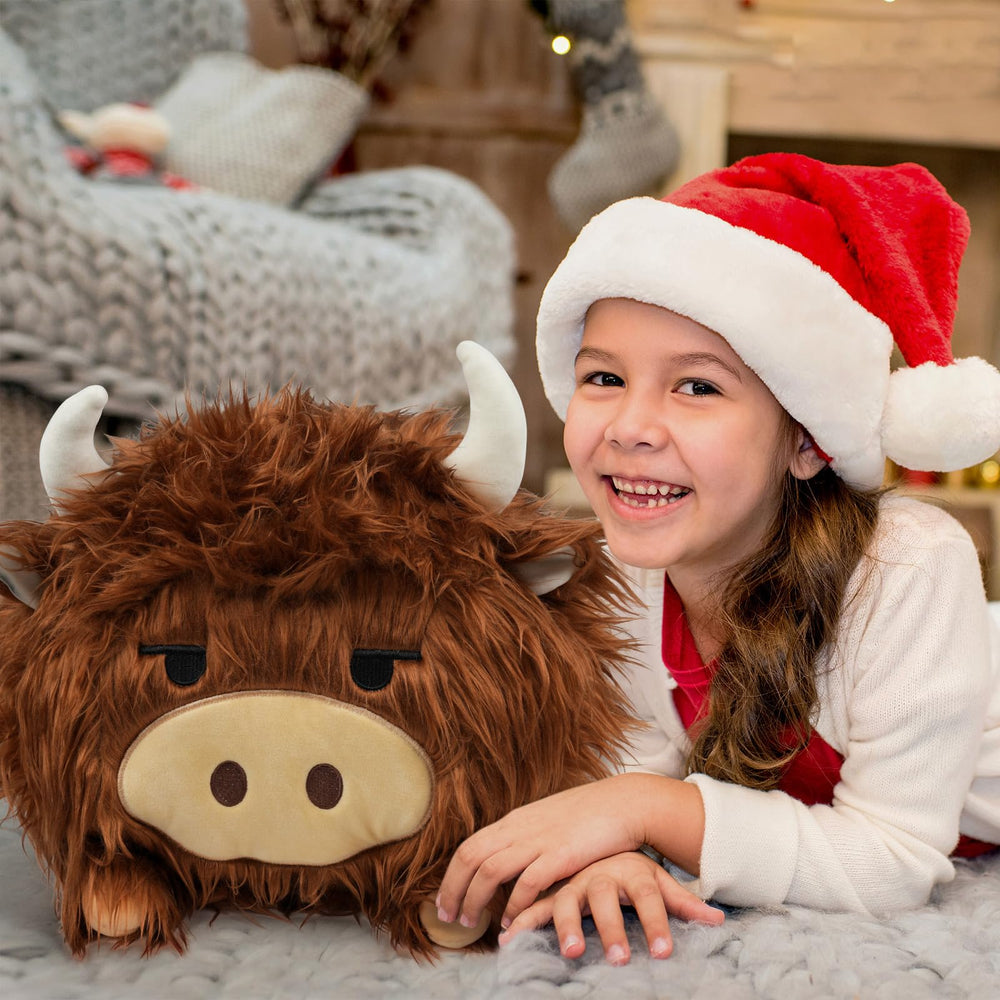 YIIQUWEN Highland Cow mommy plush with baby calves set makes a heartwarming gift