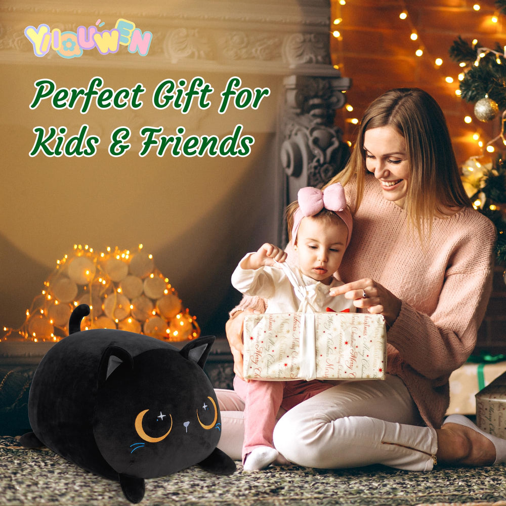 YIIQUWEN plush cat pillow, versatile for sleeping and lounging.