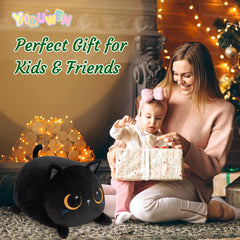 YIIQUWEN plush cat pillow, versatile for sleeping and lounging.