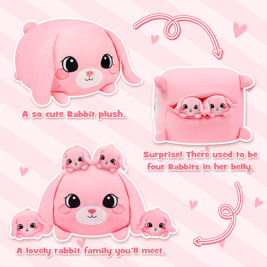 yiiquwen soft fabric rabbit plush offers cozy comfort for sleep and play