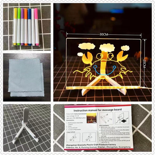 Yiishuiil illuminated acrylic board enhances writing visibility.