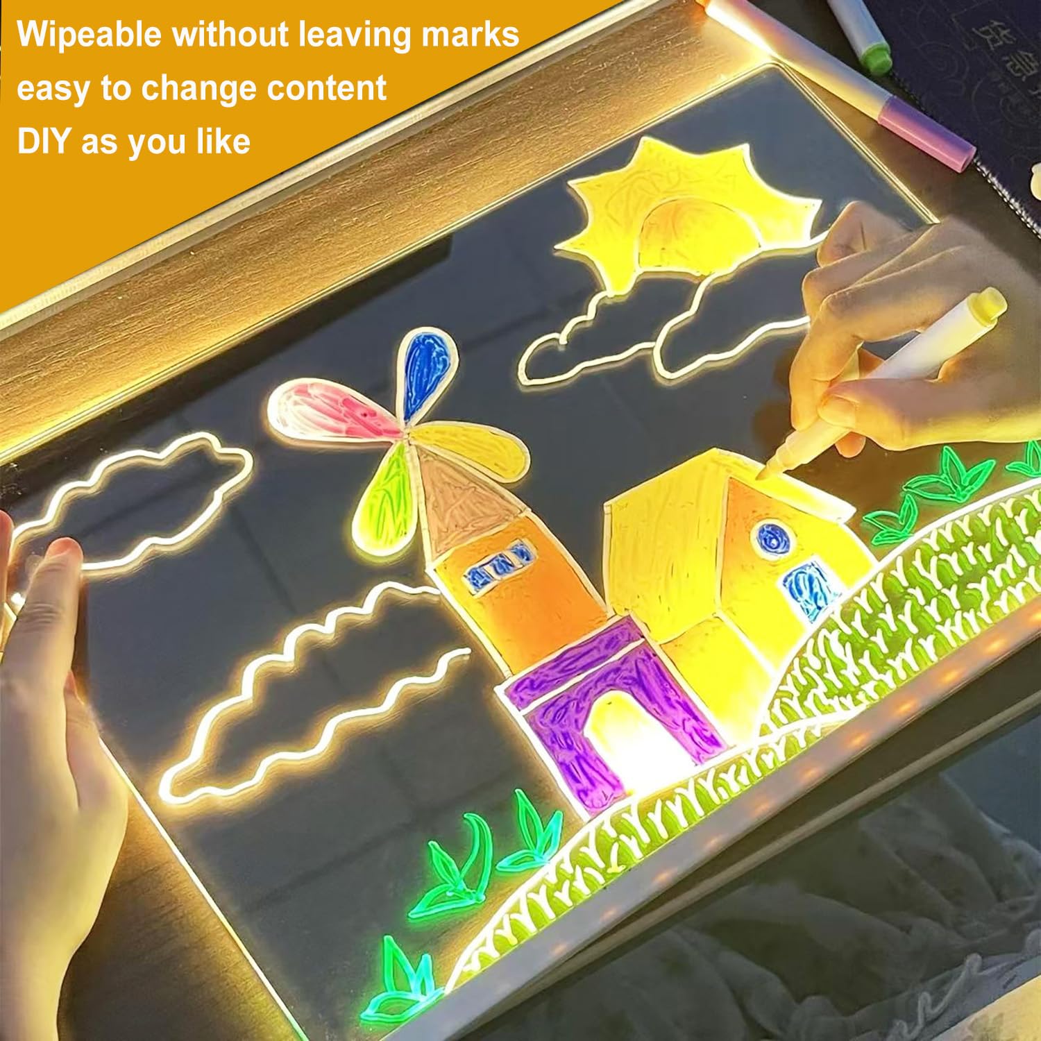 Yiishuiil night-light feature adds ambience while you organize.