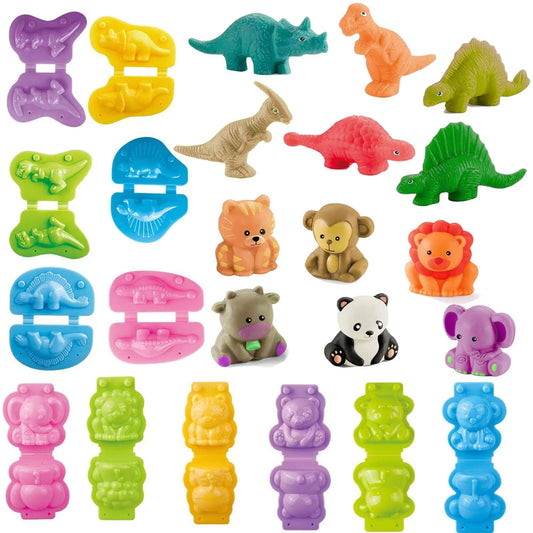 Yiklucg dinosaur and animal molds set with 12 shapes fuels imaginative play.