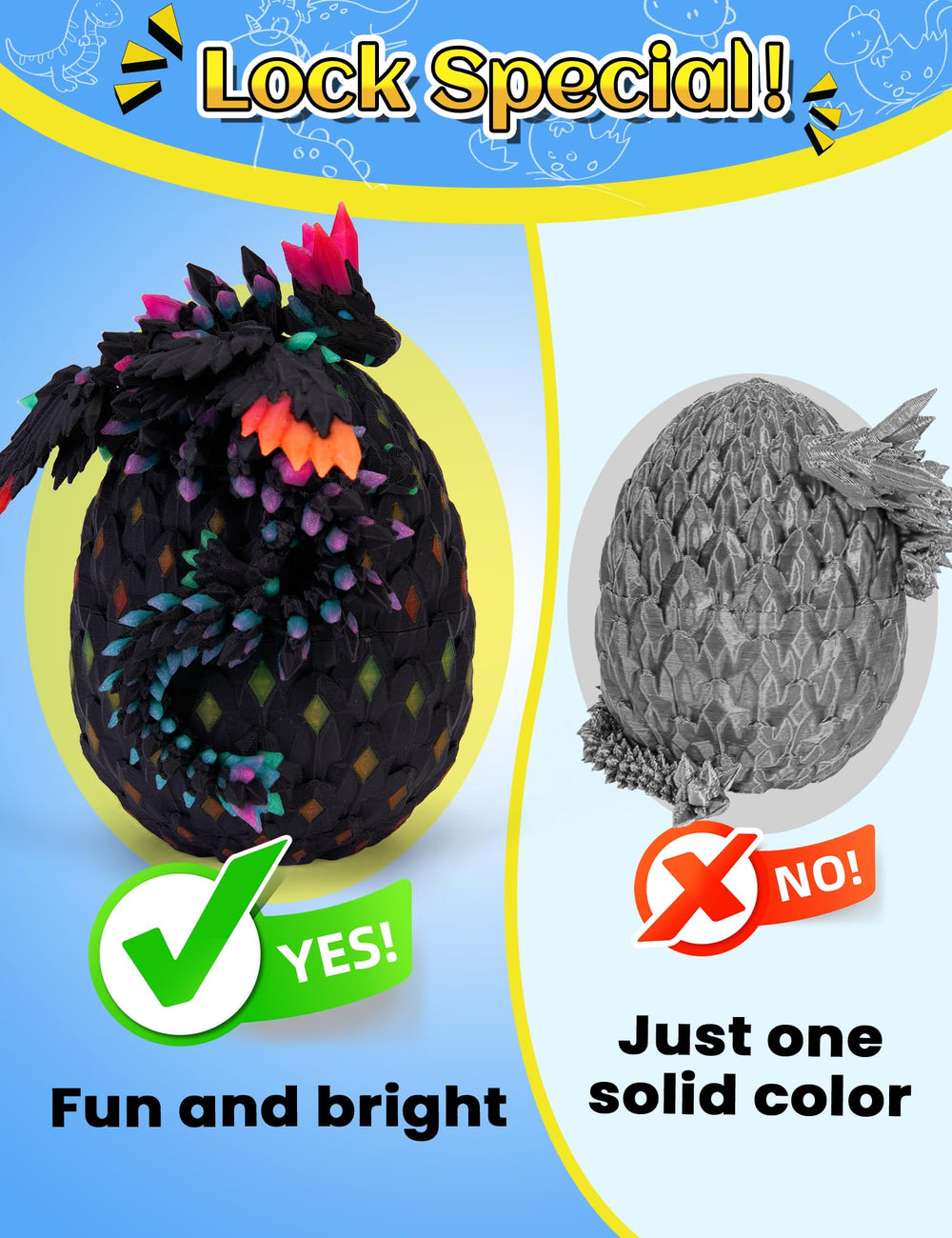 YILCER articulated dragon figure presents flexible display and interactive fun.