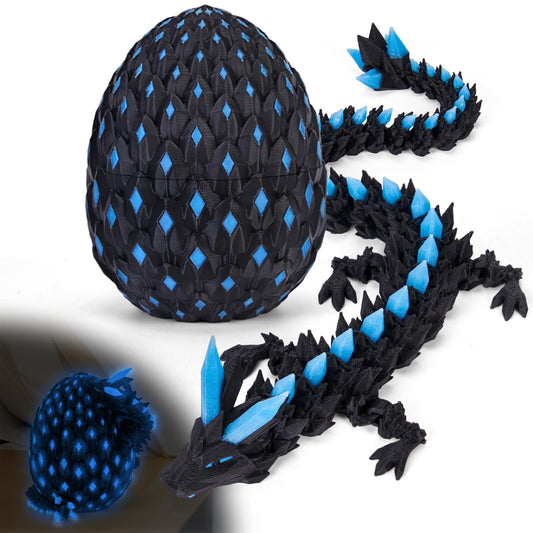 YILCER dragon egg glows under UV light for immersive play.