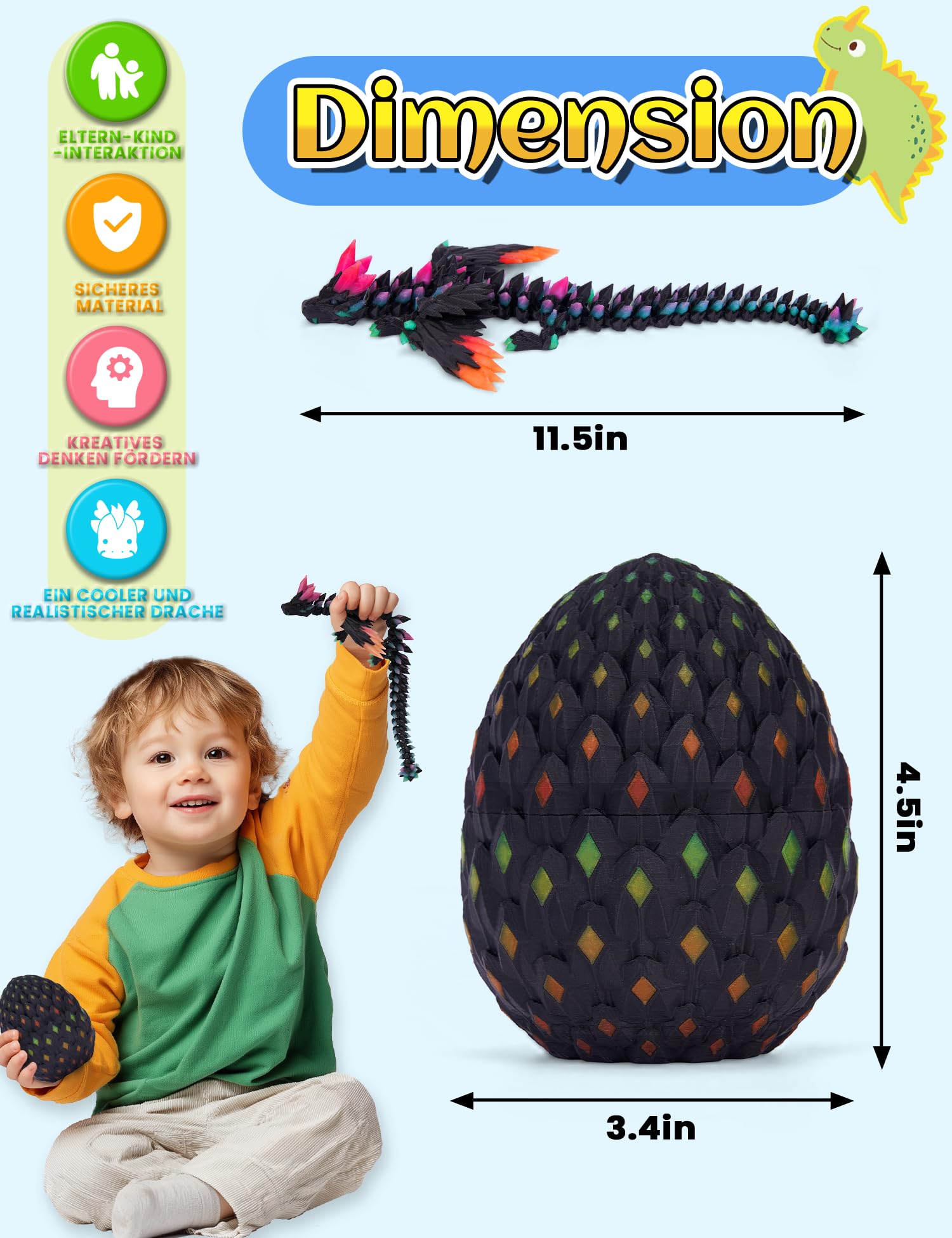 YILCER glow-in-the-dark dragon egg brightens shelves with neon aura.