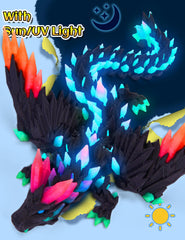 YILCER dragon charges under sun or UV for vibrant glow.