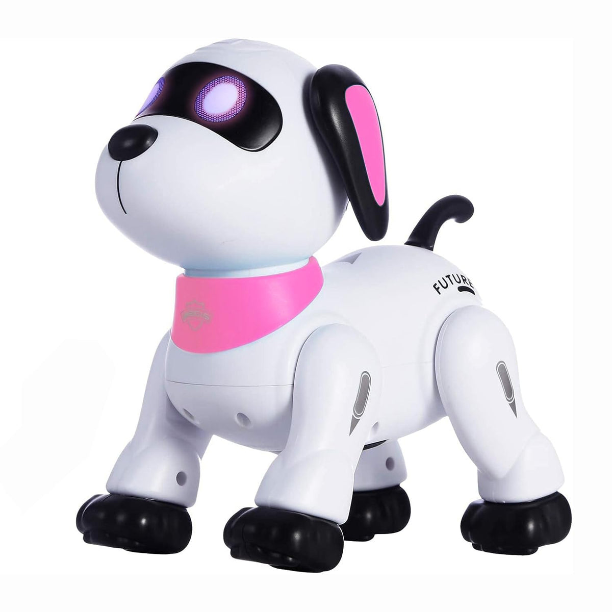 Yiman remote control robot dog pink with LED eyes for interactive play