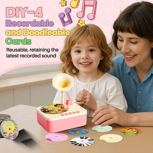 Soft detachable flower light from the Yimido phonograph creates a calming night-time ambience.