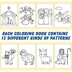 Yinder nativity animals scene with sheep and camels for warm coloring moments