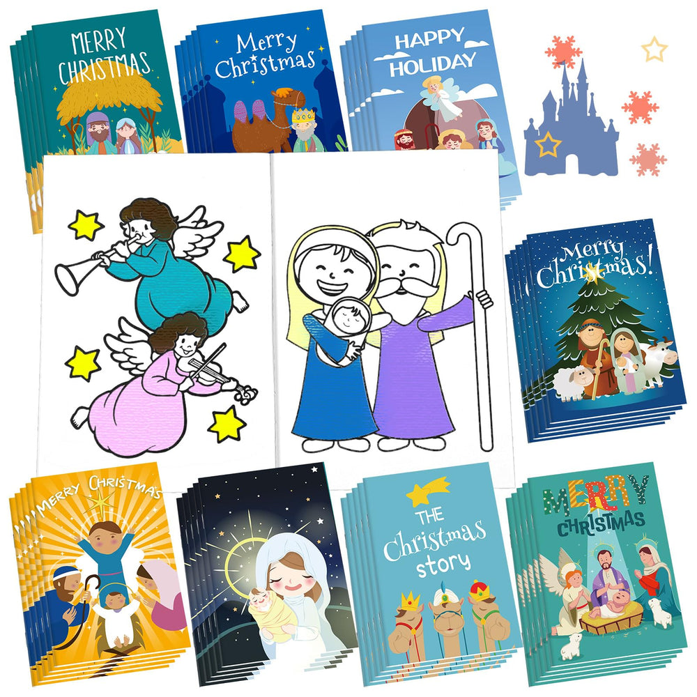 Yinder 80 Pcs Christmas Nativity Coloring Books with vibrant holiday designs
