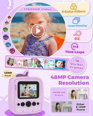 YINGOOT 48MP and 1080P display captures sharp photos and videos for kids.