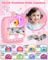 YINGOOT kids camera instant print side view showing portability