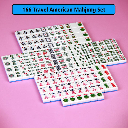 YINIUREN 166-piece Mahjong tiles blue packaging showing complete set.