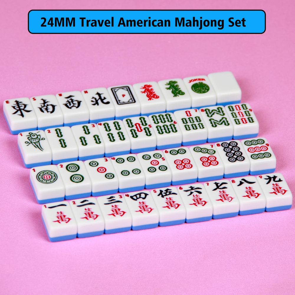 YINIUREN Mahjong tiles with dots, bams, cracks in blue for authentic play.