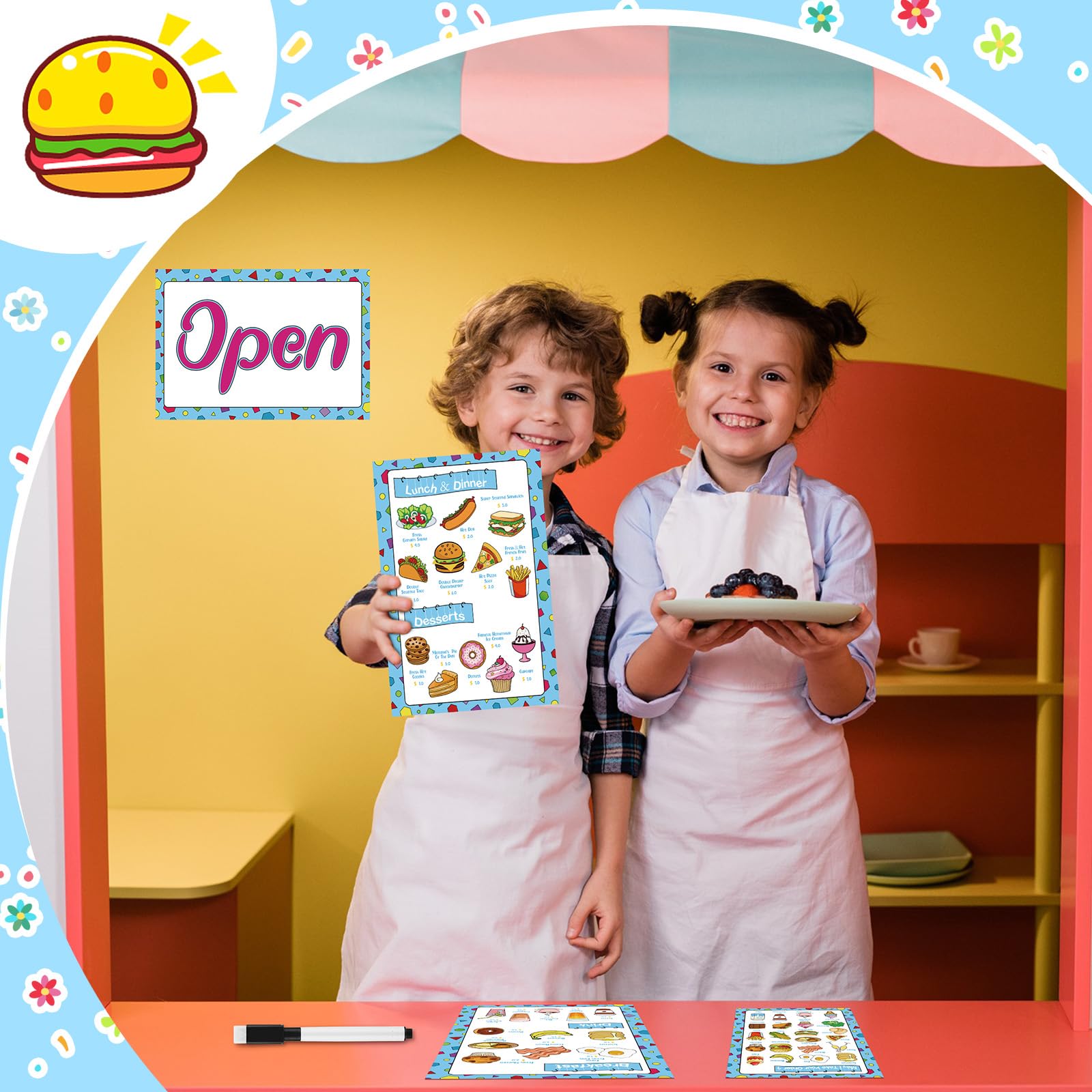 Yinkin blank-back menus for drawing image inviting custom dishes.