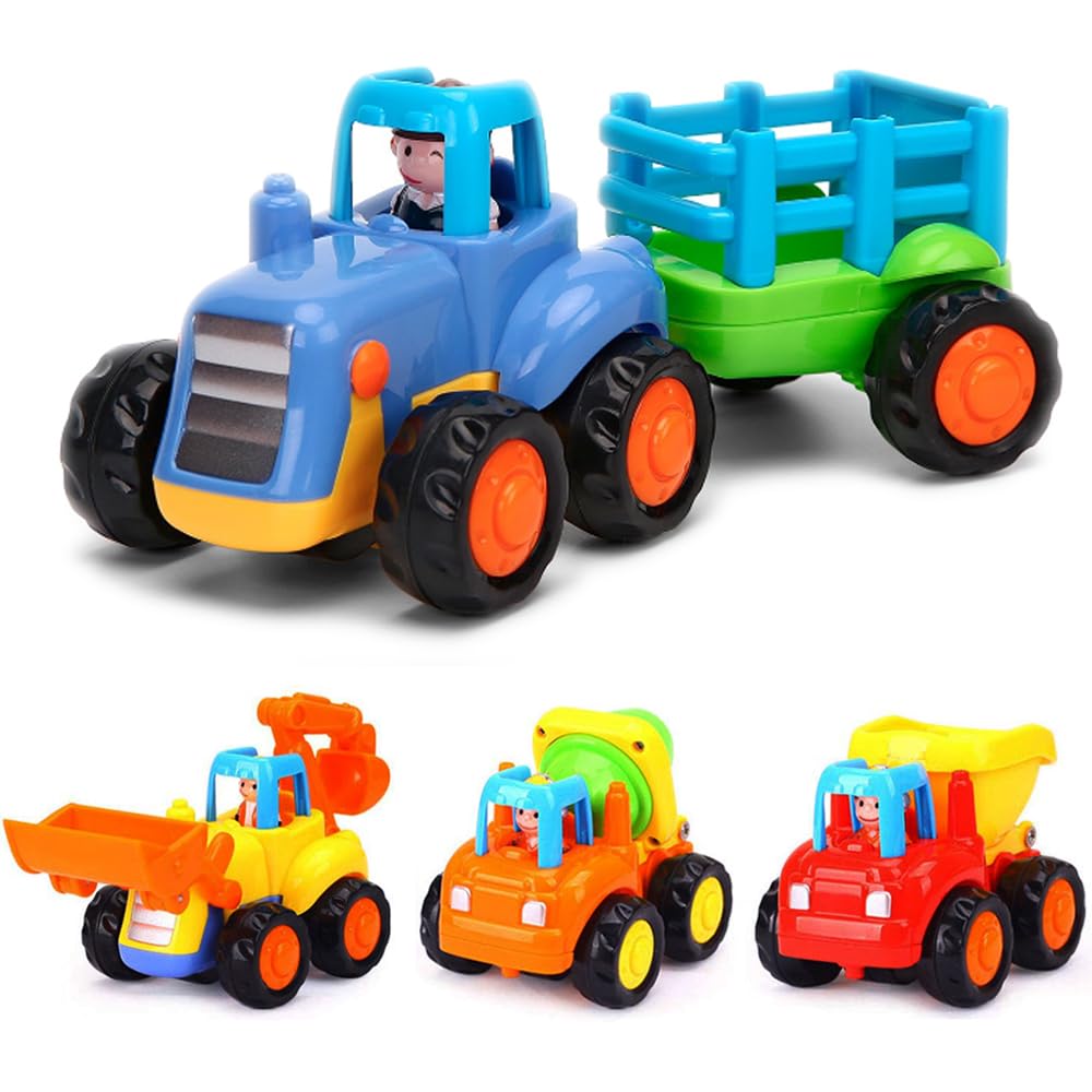 Yiosion Push and Go Dump Truck side view, easy grip for tiny hands and open-ended play