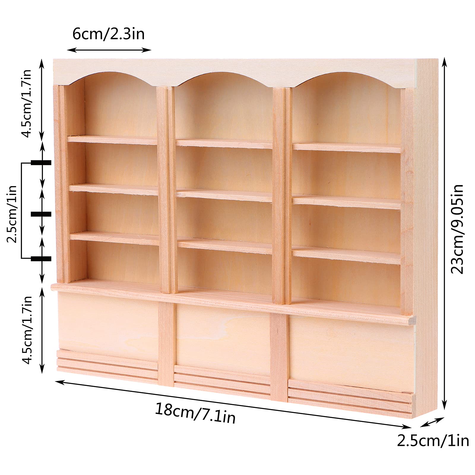 Yiphates dollhouse bookcase wood with exquisite detailing enhances realism in miniature rooms.
