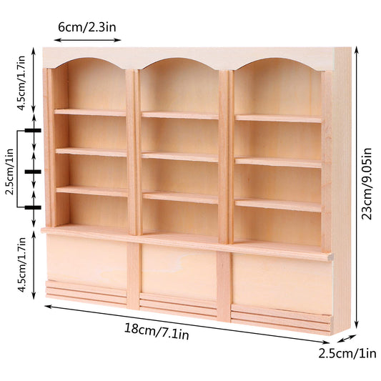 Yiphates dollhouse bookcase wood with exquisite detailing enhances realism in miniature rooms.