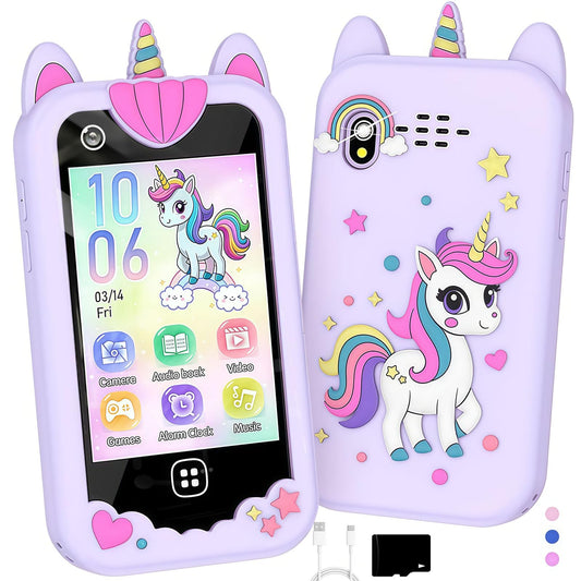 Yiphun Kids Smart Phone front view on a 2.8-inch display for easy use
