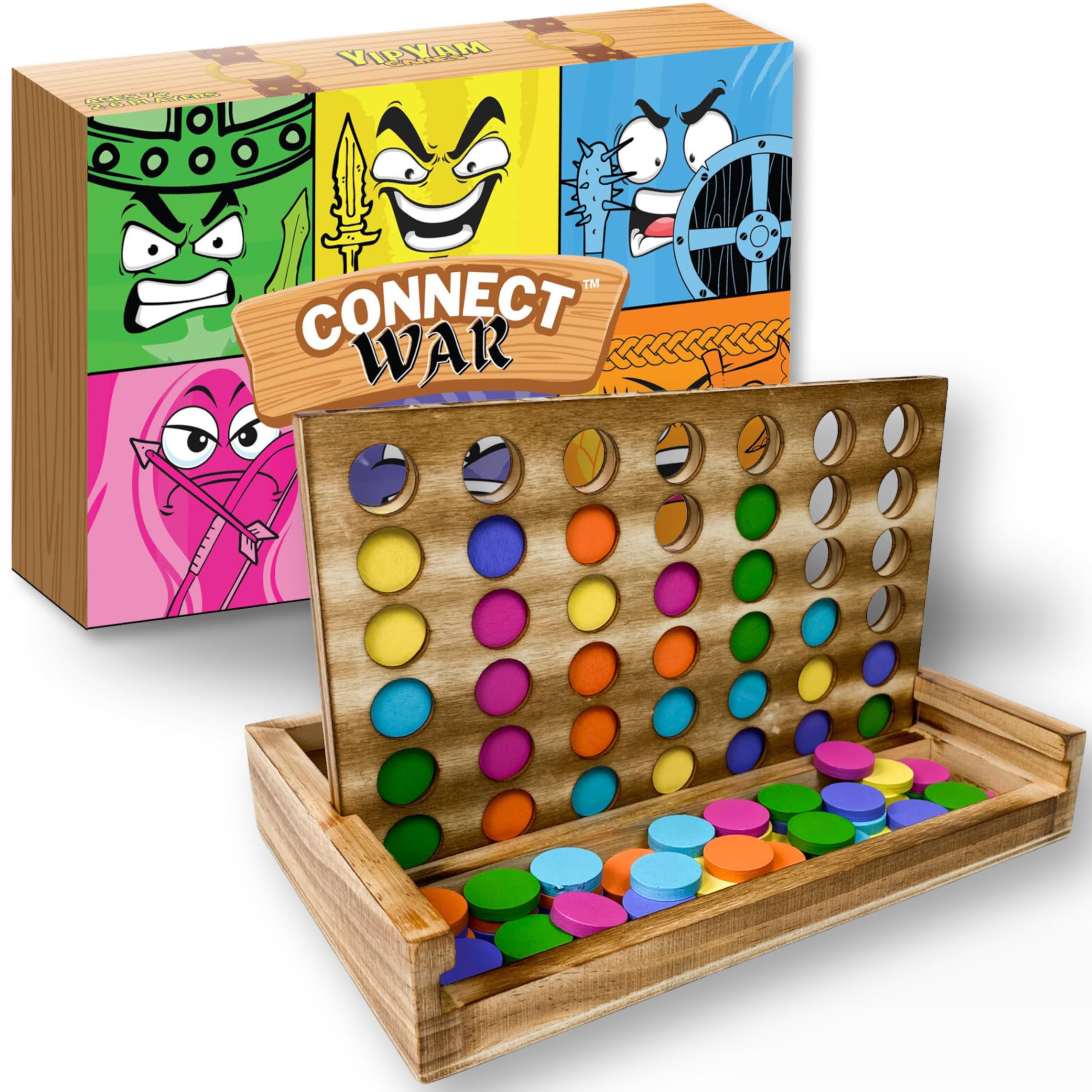 YipYam Games Connect War table setup for family game night