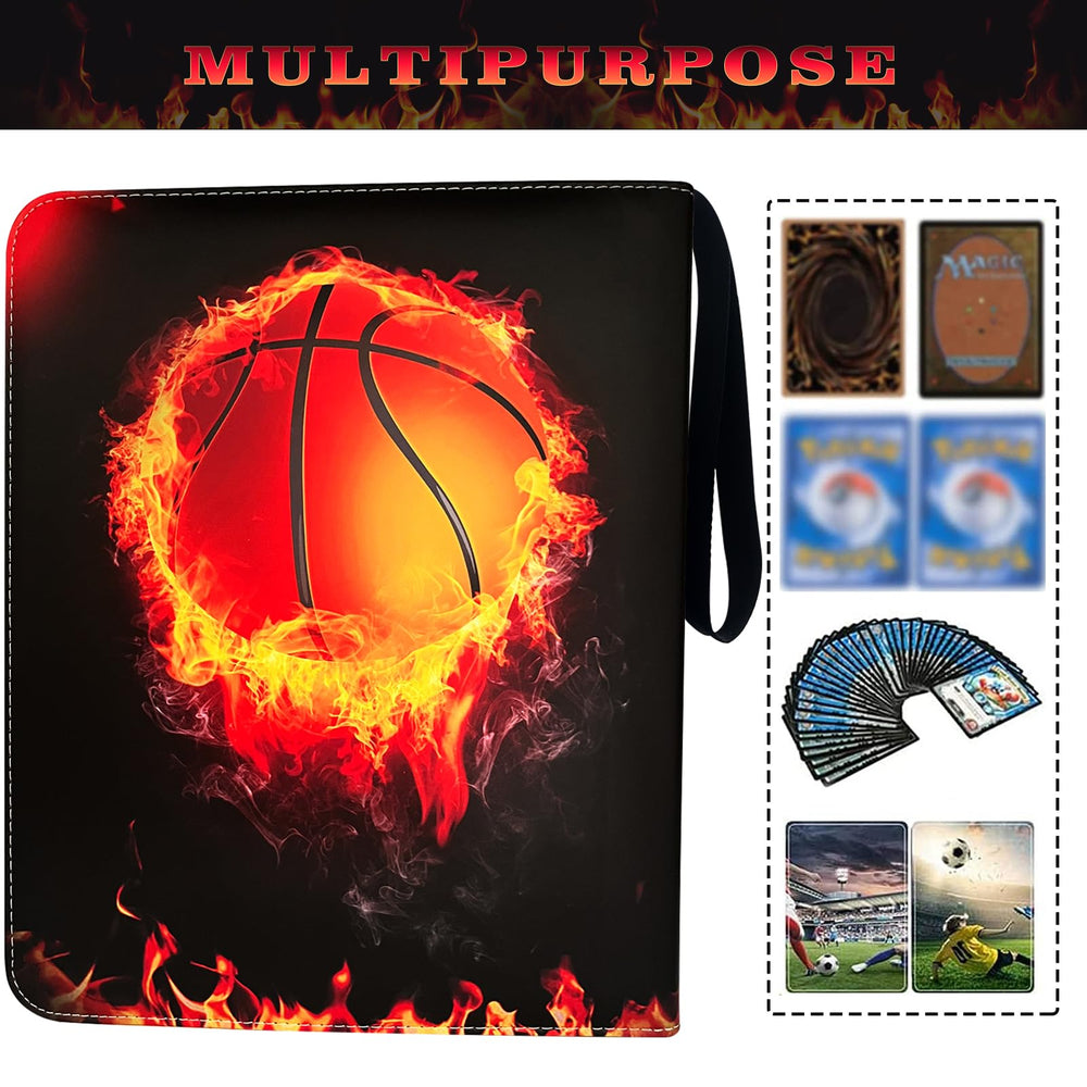 Yisheme basketball card binder interior pockets ready for standard-size cards.
