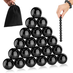 YISHIDANY 21Pcs magnet stones set shown in bright black finish for tactile focus and play.