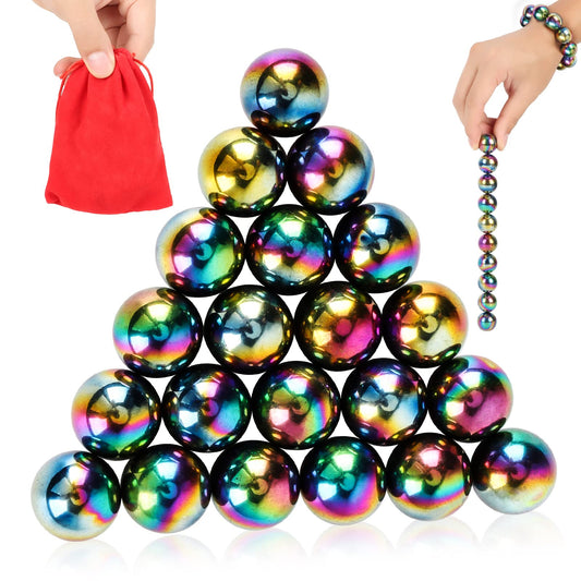 YISHIDANY rainbow magnet stones, 21pcs, bright for desk play
