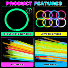 YixangDD glow sticks for DIY glow jewelry with connectors and color options