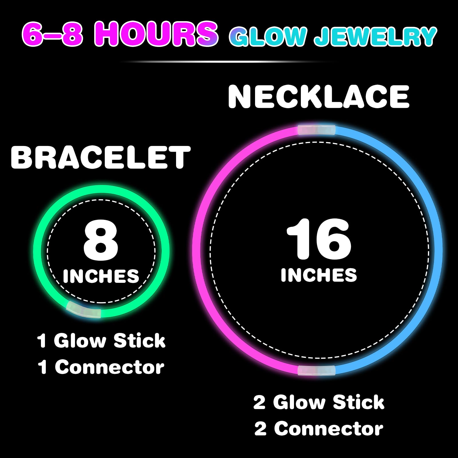 YixangDD glow sticks feature a waterproof, leak-resistant shell