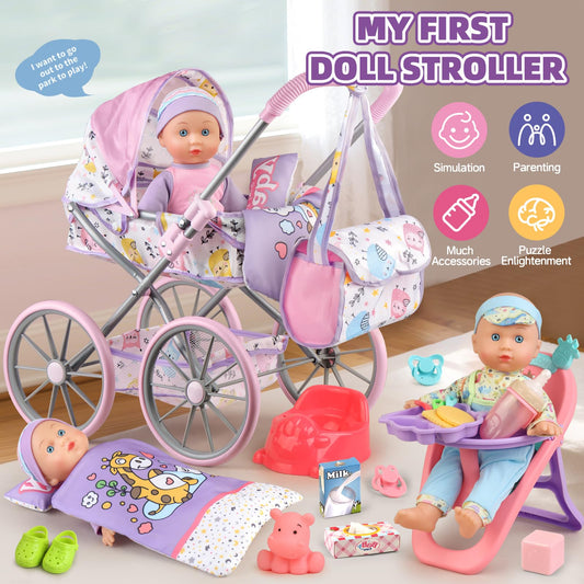 YIYBM stroller with folding canopy and seat for compact storage.