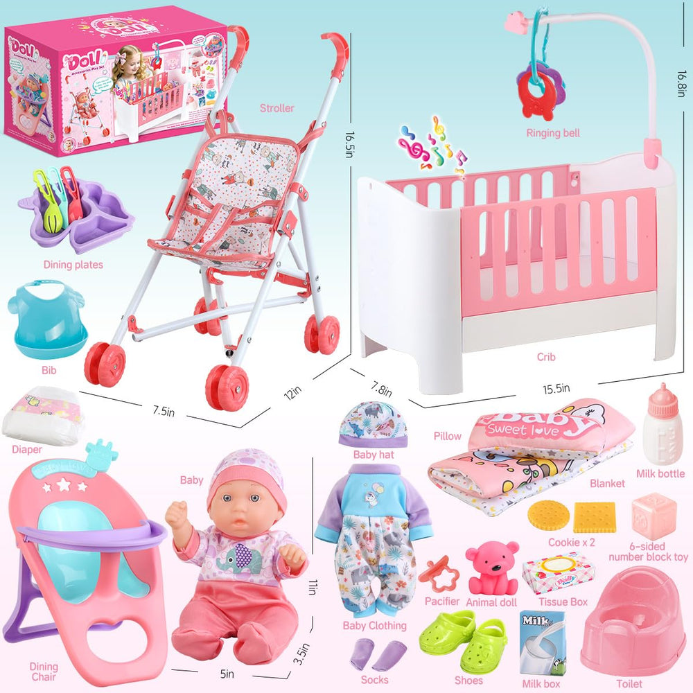 YIYBM baby doll stroller for on-the-go adventures and nurturing playtime