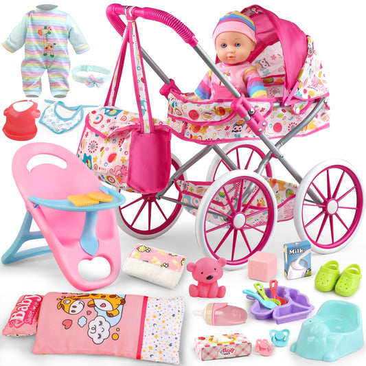 YIYBM baby doll stroller set main image for imaginative play and parental time