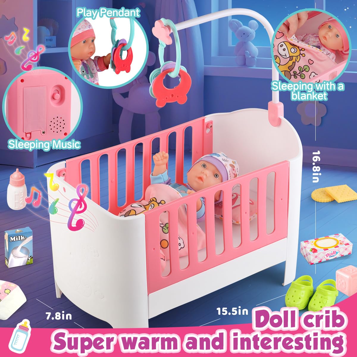 YIYBM doll high chair for realistic feeding scenes and role-play