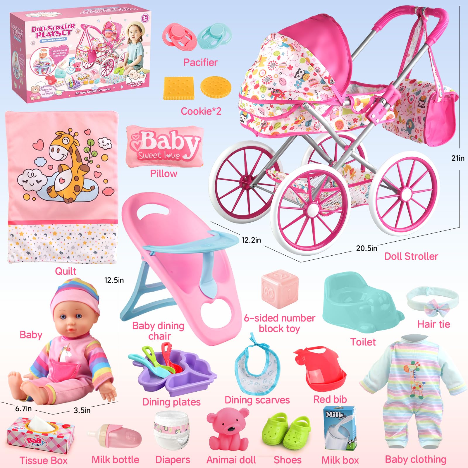 YIYBM stroller with folding sunshade demonstrates easy setup and portability