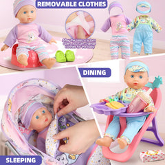 YIYBM twenty-three-piece accessory set with outfits and dining ware.