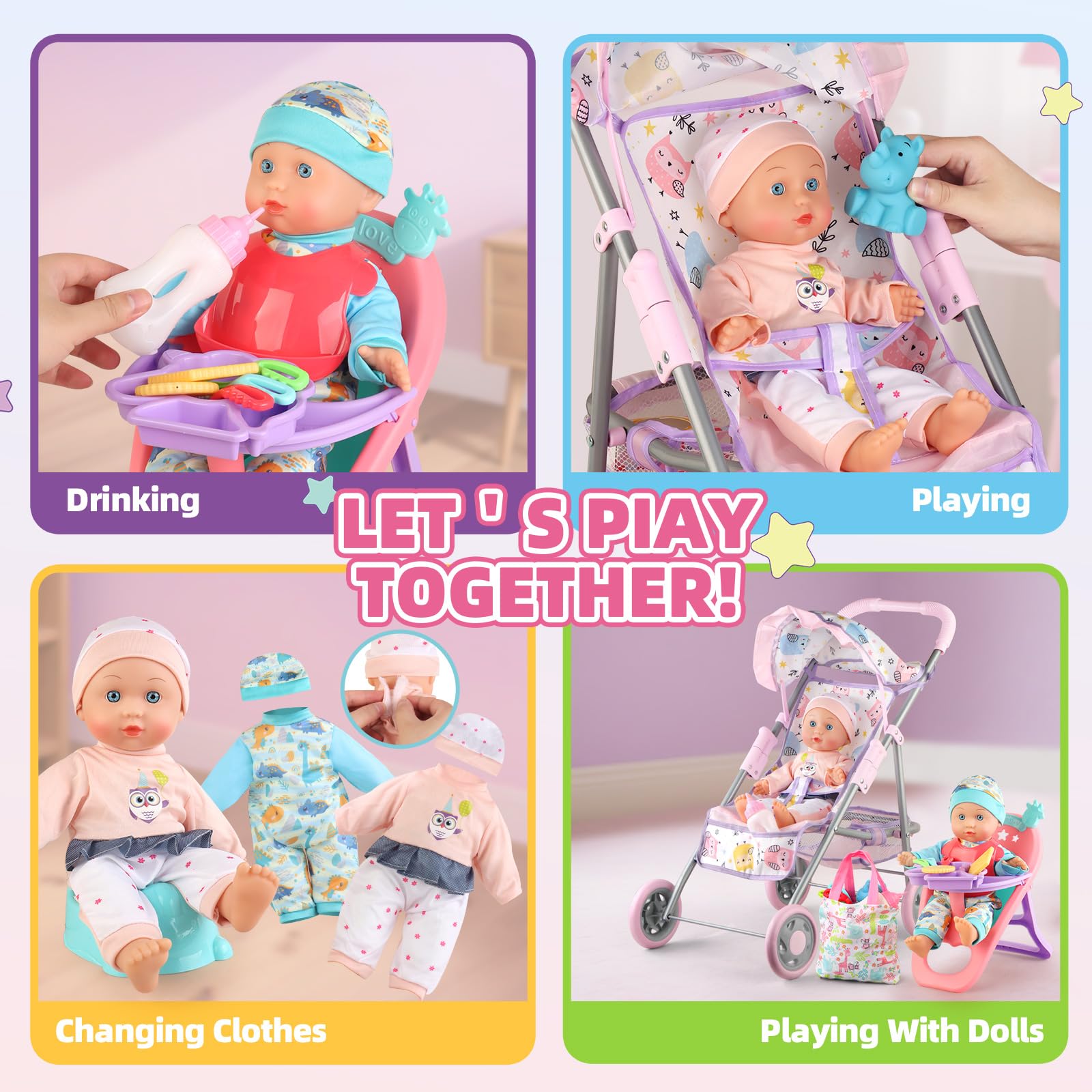 YIYBM two doll outfits to change looks and spark creativity.