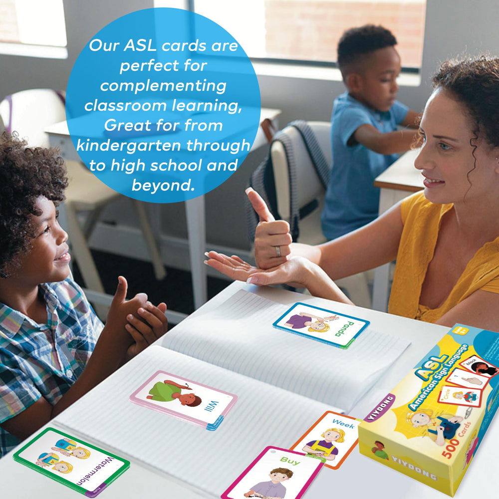 YIYDONG ASL flash cards suitable for teachers and therapists in classrooms
