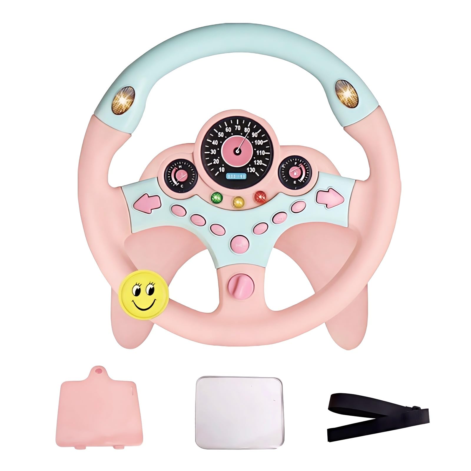 YIYZAOF kids steering wheel toy with dashboard display for immersive car ride play.