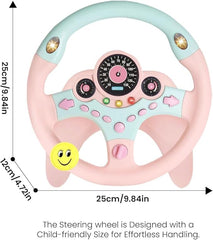 YIYZAOF steering wheel toy showing multifunction buttons for interactive learning.